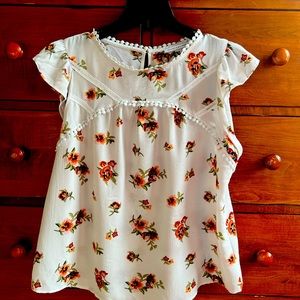 Crescent & Willough floral Babydoll top size XL